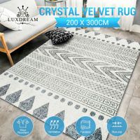 Large Carpet Floor Mat Grey Area Rug Nursery Living Room Bedroom Washable Non Slip Rectangle Stripe Print Velvet