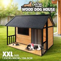Petscene XXL Size Dog Kennel Wooden Puppy Home Shelter Pet House Outdoor Indoor
