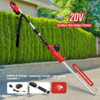 Pole Hedge Trimmer Cordless Electric Extendable Long Reach Rechargeable Garden Tool Telescopic Handle 20V