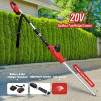 Pole Hedge Trimmer Cordless Electric Extendable Long Reach Telescopic Handle Garden Tool Fast Charger 20V