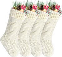 Unique Ivory Knit Christmas Socks