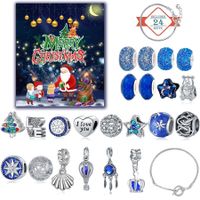 24 Pieces Christmas Countdown Calendar Charm Bracelet Jewelry Making Kit Tenn Girl Gift