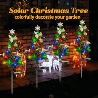 2pcs Solar Christmas tree Led Light decorations Outdoor Wall Lamp Waterproof Garden Patio  New Year party Christmas Gift