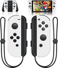 Joy Con Controller Compatible with Switch, Wireless Replacement for Switch Joycon, Left and Right Switch Controllers Joycon Support Dual Vibration/Wake-up Function/Motion Control(White)