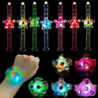 LED Light Up Fidget Spinner Bracelets Party Favors For Kids 4-8 8-12,Glow in The Dark Party Supplies,Birthday Gifts,Treasure Box Toys for Classroom,Carnival Prizes,Pinata Goodie Bags Stuffers (25 Pack)