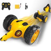 Remote Control Bumblebee Race Cars Truck, LED Light 4WD 360 Degree Spins Stunt
