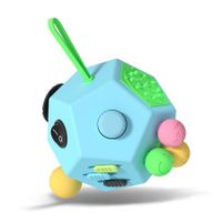 Fidget Dodecagon –12-Side Fidget Cube Relieves Stress and Anxiety Anti Depression Cube for Children and Adults with ADHD ADD OCD Autism (Blue Sky)