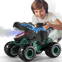 2.4GHz Remote Control Dinosaur Car Toys with Light Sound Indoor Outdoor All Terrain Electric RC Car Toys Gifts Age 6+