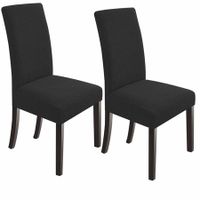 Dining Chair Covers Stretch Chair Covers Parsons Chair Slipcover Chair Covers for Dining Room Set of 2, Black