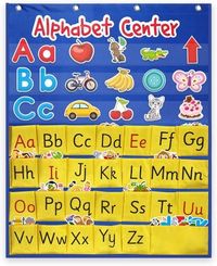 104 Pcs Alphabet Pocket Chart Activity Center Letter Recognition Reading Basics for Teachers Parents ESL