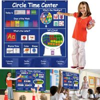 Circle Time Center Classroom Pocket Chart Educational Pocket Chart Teaching Materials Learning Calendar Weather Counting Letter Color Shape
