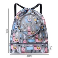 Drawstring Gym Backpack Swim Bag Yogo Bags Waterproof Draw String Sackpack Beach Sport for Girls Boys Swiming (Gray)