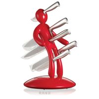 Unique Knife Holder Creative Humanoid Knife Holder Tool, Not Include Knifes (Red)