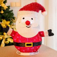 Christmas LED Lighted Santa Claus, Retractable and Collapsible for Indoor Outdoor Christmas Party 50CM (Santa)