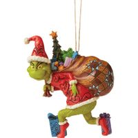 The Grinch Tiptoeing Hanging Ornament, 4inch H, Multicolor