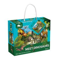 46 Pcs Dinosaur Floor Puzzle Raising Children Recognition Promotes Hand Eye Coordinatio Age 3+ (Glow in the Dark,24x18in)