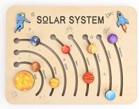 Wooden Solar System Planets Jigsaw Puzzles Space Education Toys Montessori Astronaut Thinking Training Puzzle Great Gifts for Toddlers