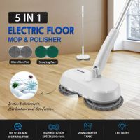5in1 Electric Spin Mop Cordless Floor Cleaner Sterilization Waxing Polisher Sweeper Washer Tile Wood Dry Wet Cleaning Machine Disinfection