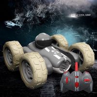 RC Cars Stunt car Remote Control Car Double Sided 360° Flips Rotating Outdoor car Toy Birthday Gift for Boys and Girls Ages 6-14（Gray）