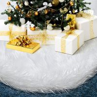 48 Inches Christmas Tree Skirt for Xmas Tree Holiday Party Decorations White Plush (White)