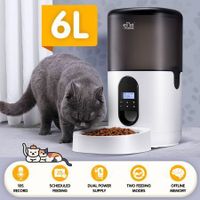 6L Auto Pet Feeder Smart Automatic Dog Cat Food Dispenser Timed 10s Voice Recorder 1-4 Meals Per Day 20 Portions