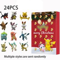 24 Pcs Set Pokemon Christmas Advent Calendar Mystery Box Navidad Action Figures Model Toy Pikachu Collect Dolls Birthday Gifts