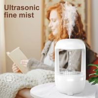 Mist Humidifiers for Bedroom with Cute Water Drops & Light Effects, Small Room Air Diffuser for Baby, Home, Office (White)