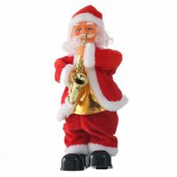 Dancing Singing Santa Claus Christmas Toy Doll Battery Operated Musical Moving Figure Holiday Decoration (Saxophone)