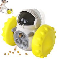 Treat Interactive Dog Toys Dog Treat Puzzle Dispensing Dog Toys Puppy Slow Feeder Toys for Small and Medium Dogs(Yellow)