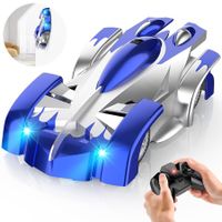 Wall Climbing Remote Control Car 360° Rotating Dual Mode Stunt Car Rechargeable Toy with Headlight Christmas Gifts-Blue
