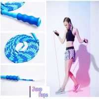 Soft Beaded Jump Rope Adjustable Tangle Keeping Fit, Training, Workout and Weight loss Blue