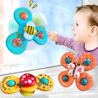 Suction Cup Spinning Top Toy Table Sucker Spinning Baby Bath Toy Rotation for Baby Dining Table Bathing Travelling Frisbee Toy