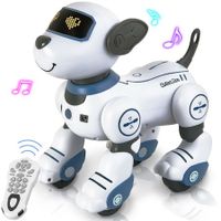 RC Robot Electronic Dog Pets Programmable Interactive Smart Dancing Walking Voice Control Gifts for Kids Age 3+(Blue)
