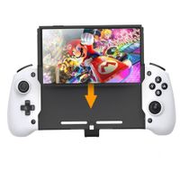 Ergonomic Nintendo Switch OLED Controller Grip for Handheld Mode with 6-Axis Gyro Back Button Mapping Vibration PD Fast Charge (White)