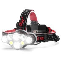Rechargeable Headlamp 8 LED 18000 High Lumen Bright Head Lamp with Red Light USB,8 Mode Waterproof Head Flashlight for Outdoor RunningCamping Gear
