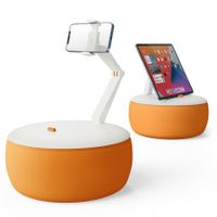 Cell Phone Pillow Holder 360° Angle Adjustable Clip Clamp Cell Phone Stand Dual-arms Height Adjustment 4.7-7.0''Phone(Orange)