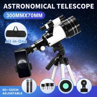 Space Telescope Astronomical Kids Adults Astronomy Beginners Monocular 30070 Outdoor Travel Gift 70mm Aperture 300 Focal Length 15X-150X Adjustable Tripod Phone Adapter