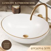 White Bathroom Sink Vessel Wash Basin Washing Vanity Bowl Above Counter Hand Toilet Bath Countertop Modern Oval Ceramic