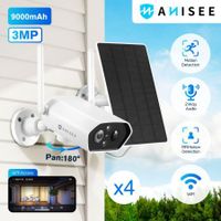 Solar Home Security Camera System House Wireless CCTV IP WiFi Outdoor Indoor 3MP 2K Night Vision AI Motion Detection 2-Way Audio x4