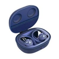 Wireless Earbud Sport Bluetooth 5.0 Headphones with Earhooks Waterproof Noise Cancelling Dual LED Display Running (Blue)
