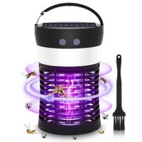 3IN1 Bug Zapper Mosquito Zappers Killer, Solar Powered Electric Fly Zapper Light with Camping Lantern, Waterproof USB Rechargeable Fly Killer for Indoor Outdoor