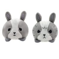 Stuffed Bunny Plush Toy Rabbit Reversible Plushie Doll for Stress Relief Double-Sided Flip Plushie Express Your Emotion