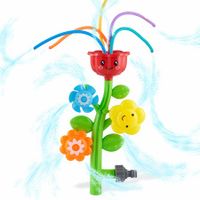 Outdoor Water Spray Sprinkler Cute Lawn Spinning Flower Kids Sprinkler Wiggle Tubes for Summer Days Attaches to Garden Age 3+