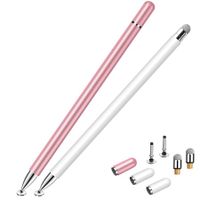 Stylus for iPad (2 Pcs), Magnetic Disc Universal Stylus Pens Touch Screens for Apple/iPhone/Ipad pro/Mini/Air/Android/Microsoft/Surface All Capacitive Touch Screens - White/Rose Gold