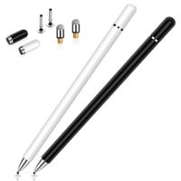 Stylus for iPad (2 Pcs), Magnetic Disc Universal Stylus Pens Touch Screens for Apple/iPhone/Ipad pro/Mini/Air/Android/Microsoft/Surface All Capacitive Touch Screens - Black/White