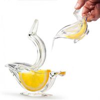 New Acrylic Manual Lemon Slice Squeezer, Portable Transparent Fruit Juicer, Elegance Bird Shape, Hand Juicer for Orange Lemon Lime Pomegranate