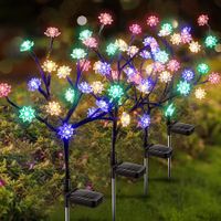 Solar Lights for Outdoor Yard Decorations, 2-Pack Upgraded Solar Lights for Garden, Yard, Christmas Decoration