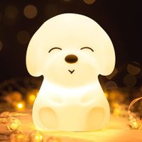 Night Light for Kids Room, Cute Puppy Night Lights, Squeezable Silicone Lamps, USB Rechargeable