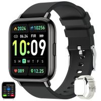 Smart Watch Bluetooth for Android Phone Waterproof Sport Blood Pressure Heart Rate Monitor Sleep Tracker for Men Women Fitness-Black
