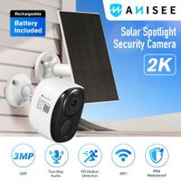 Wireless Security Camera Home CCTV WiFi Solar Panel House Indoor Outdoor Surveillance System 2K 3MP Night Vision with Battery